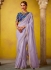 Lavender glass tissue sequins embroidered wedding saree with blouse 2152
